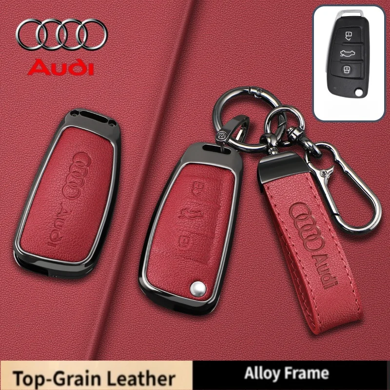 

New Zinc Alloy Leather Car Remote Key Case Cover for Audi A1 A3 8P A4 A5 A6 C7 A7 S3 S7 S8 R8 Q2 Q3 Q5 Q7 Q8 Sq5 Tt Rs3 Rs6