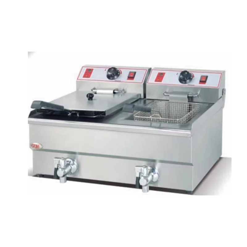 

Electric Double Fryer Double Cylinder Fryer Chicken Chips Deep Fryer Commercial