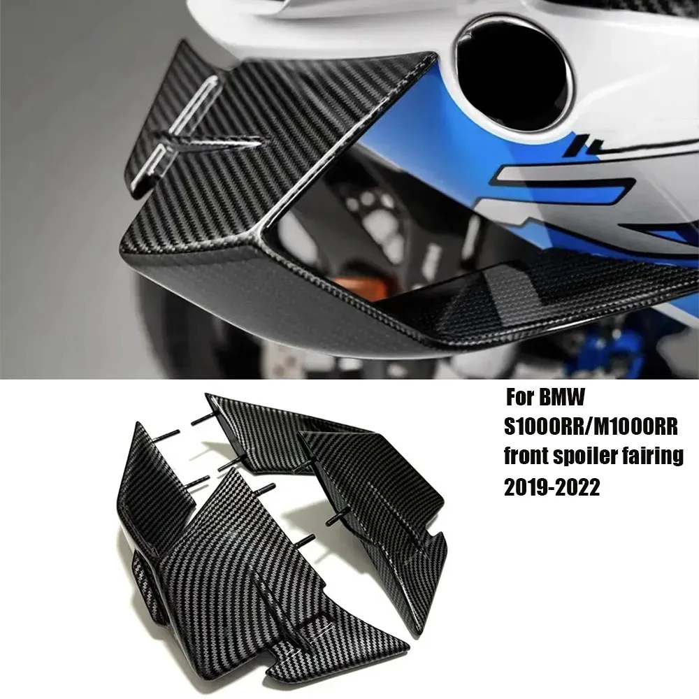 For BMW S1000RR M1000RR 2019 2020 2021 2022 ABS Carbon Fiber Windshield Wing Fairing Front Aerodynamic Spoiler Winglets S 1000RR