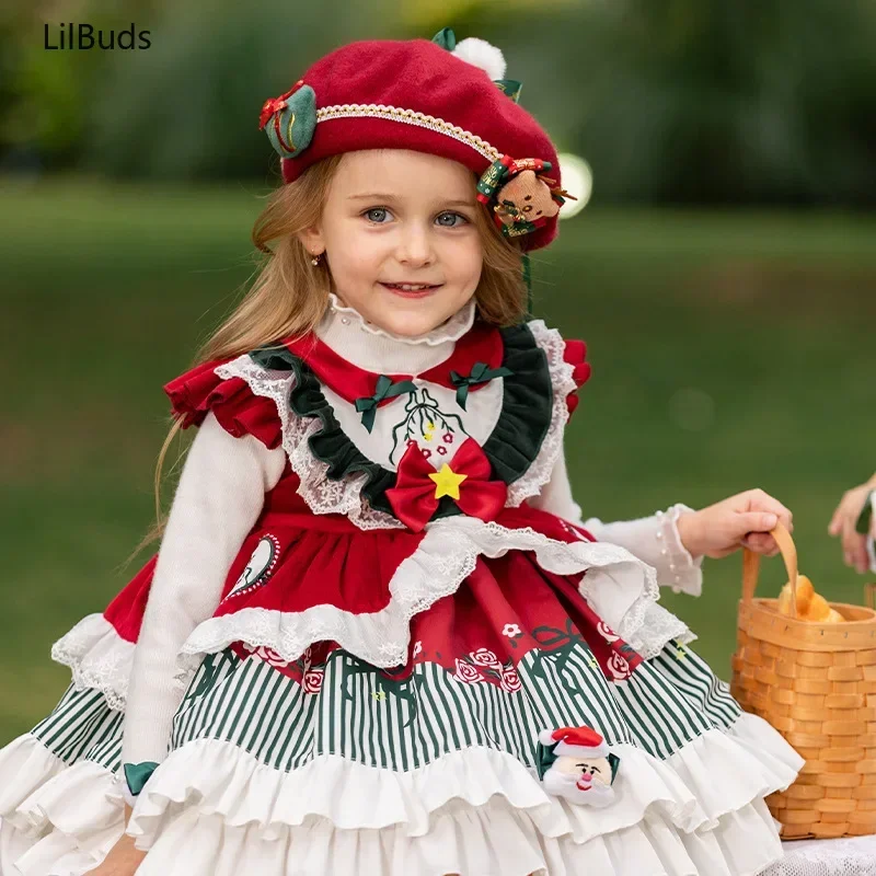 2024 New Kids Children Lolita Tutu Dresses Costume Girls Christmas Princess Sleeveless Vest Outfits Autumn And Winter Clothes