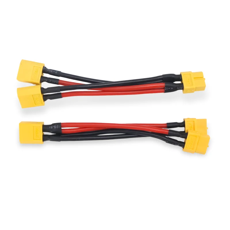 

High quality 1Pcs XT60 Parallel Battery Connector Male/Female Cable Dual Extension Y Splitter 14AWG Silicone Wire for RC Motor