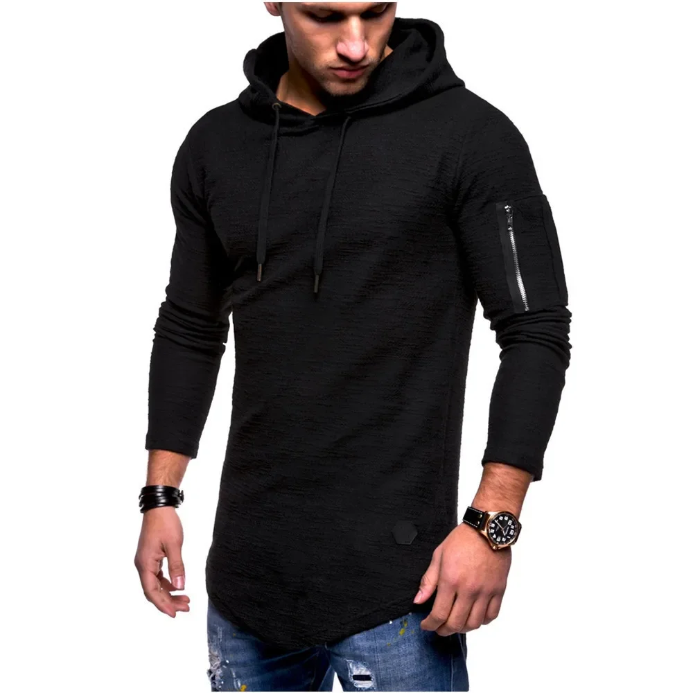 Nieuwe Mode Heren Herfst Winter Lange Mouw Hoodie Sweatshirt Gymjack Met Capuchon En Rits Trui Trui Jas Outwear Black Whitesi