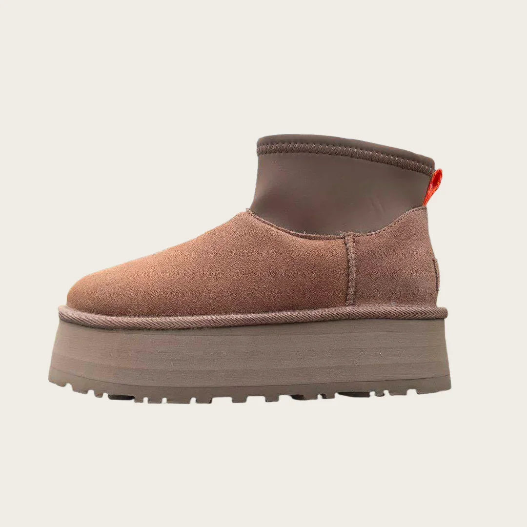 HOE NEW – bottes décontractées pour femmes, chaussures basses en cuir, confortables, chaudes, à la mode, augmentant la hauteur, résistantes à l'usure, souples, taille 36-41