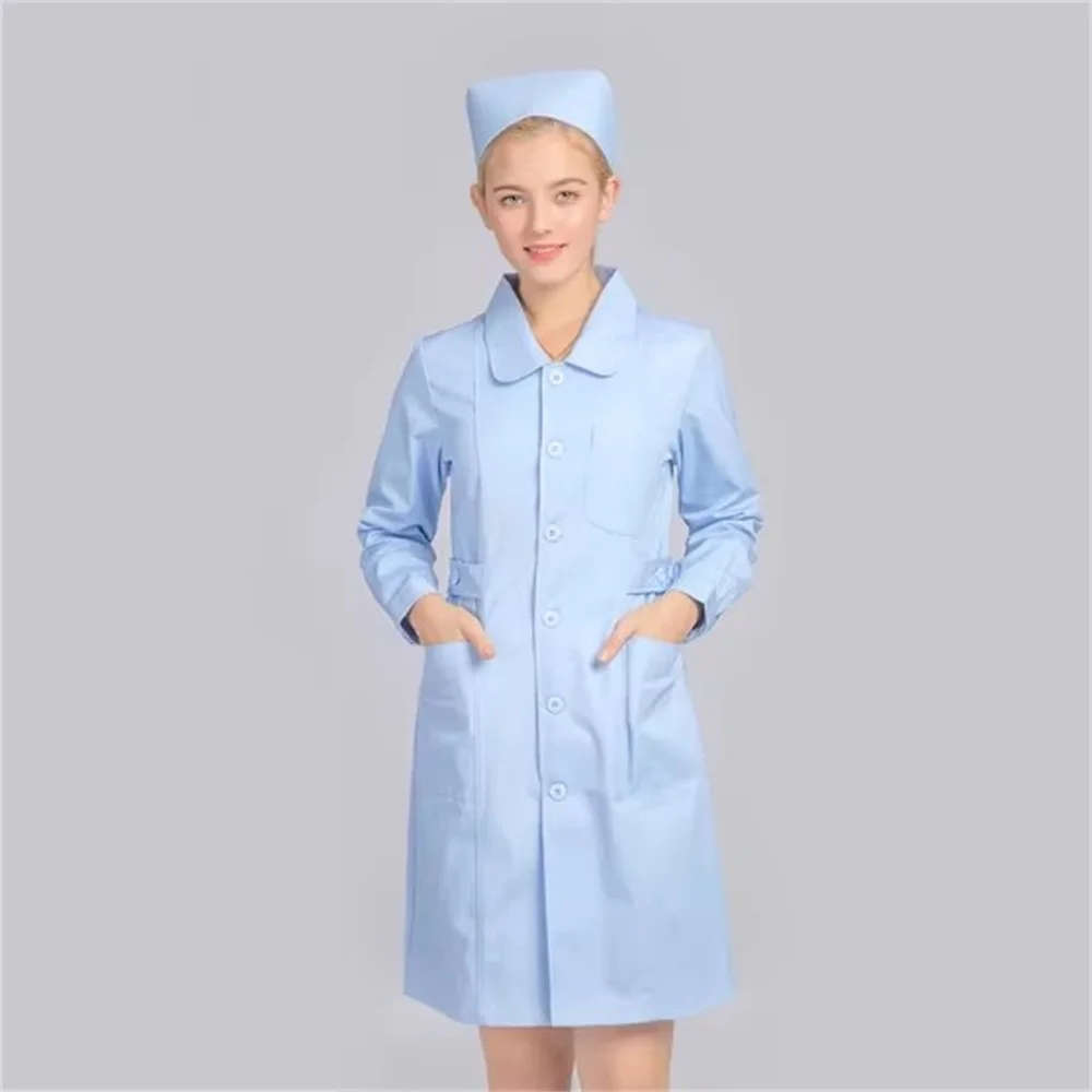 new pure cotton breathable white uniform coat laboratory workwear beauty salon uniform dental care uniform