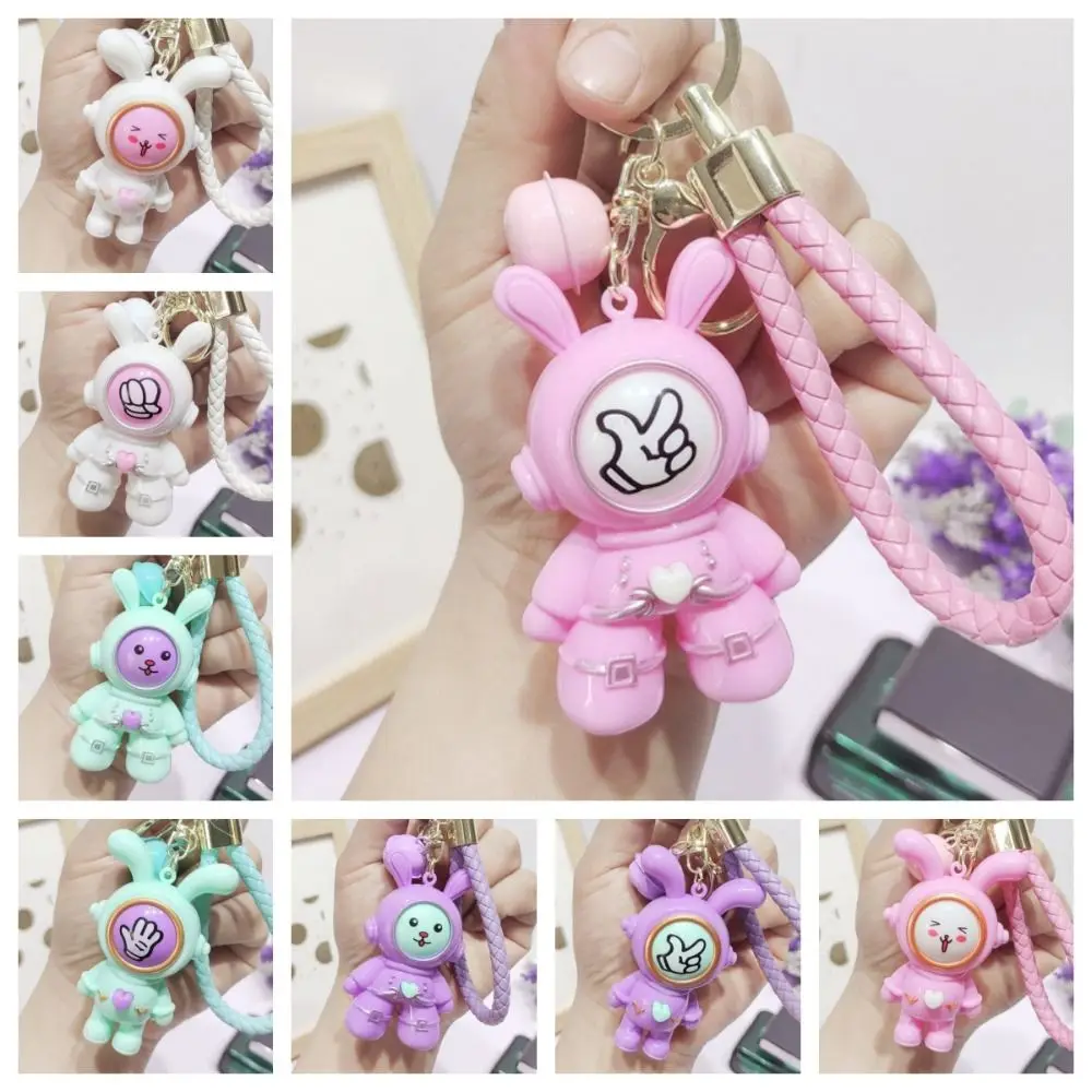 Mini Funny Finger-guessing Game Keychain Heart Creative Face-changing Keyring Keyring Cartoon Rabbit Pendant Unisex