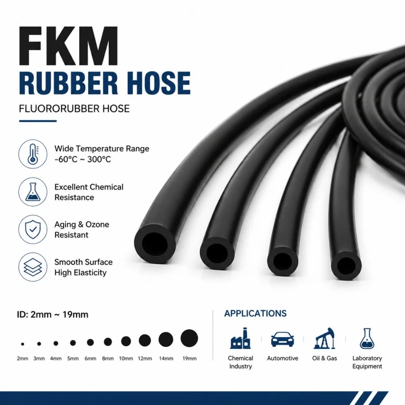 Black 3M Fluoroelastomer Fuel Hose High Temperature & Corrosion Resistant 2mm/3/4/5/6/8/10/12/14/16/18mm Diverse Sizes for Autom