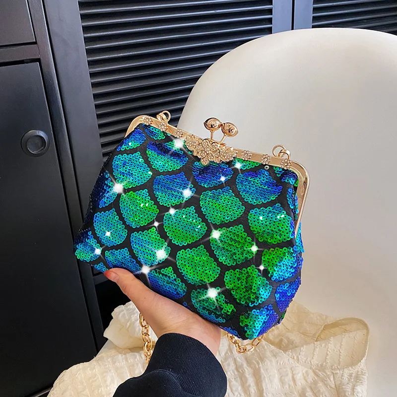 Sequined purses mermaid Women Shoulder Clutch Luxury Glitter Party  Wedding Evening Bag Fashion Shining Crossbody Bags For Women