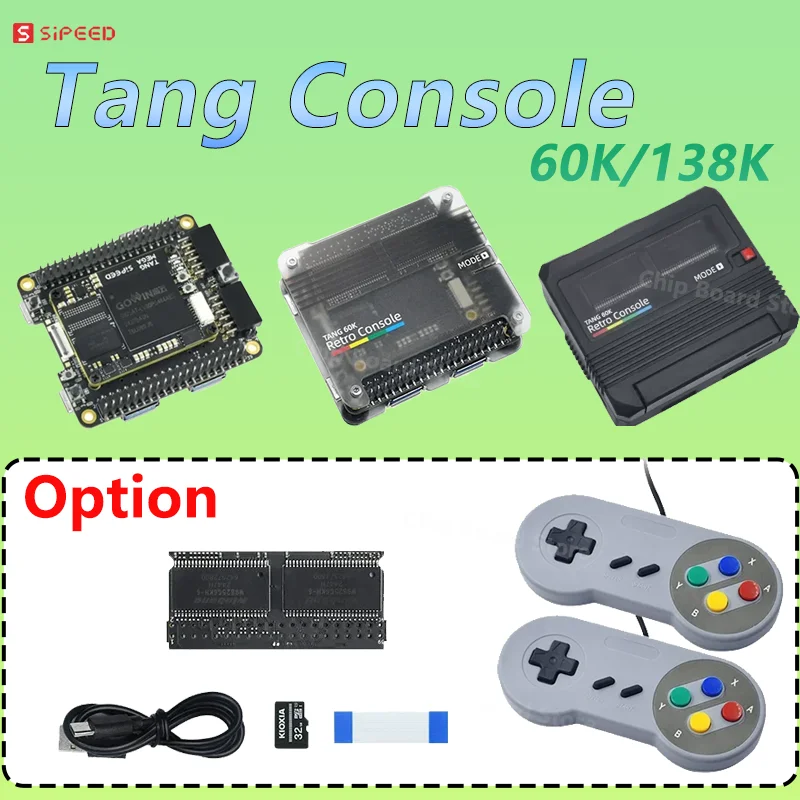 

60K/138K Tang Console GOWIN FPGA High-Perf Compact Retro Game Console, HDMI, Dual PMOD, RaspberryPi 5 PCIe HAT Sipeed New