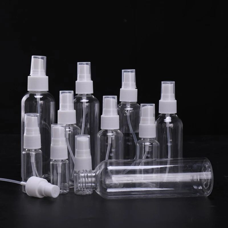 1x Transparent Empty Spray Bottles Plastic Refillable Container Empty Containers