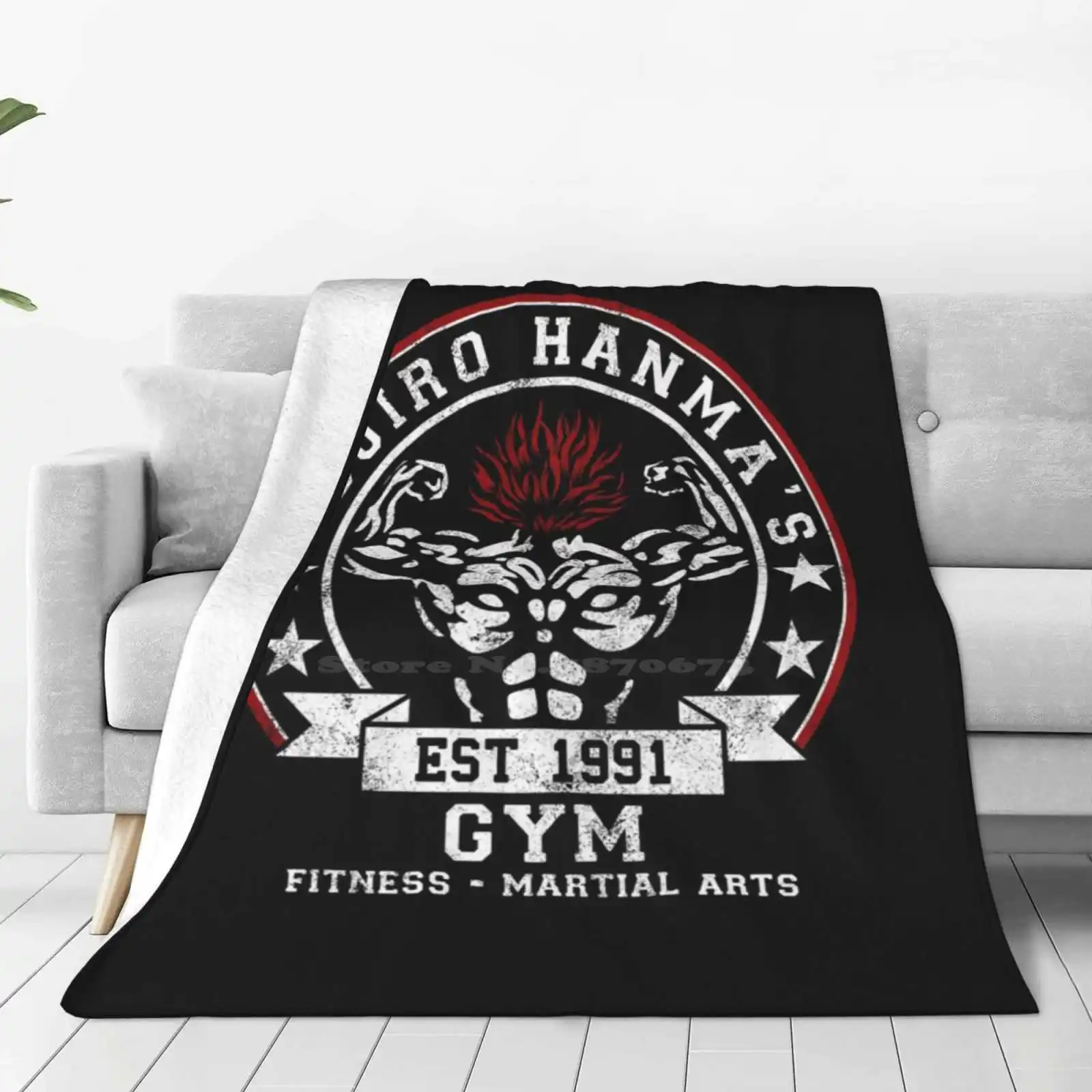 Strongest Gym On Earth Soft Warm Light Thin Blanket Anime Manga Grappler Baki Dou Martial Arts Dojo Fighting Manly Macho Yujiro