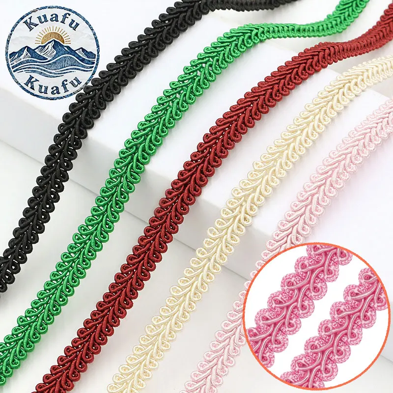 1-10M 12MM Spitzenband Geflochtenes Zehnentausendfüßler-Spitzenband DIY Handwerk Nähzubehör Hochzeitsdekoration Stoff Gebogene Spitze