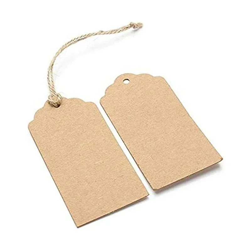 50PCS DIY Kraft Paper Tags Label Paper Price Tag Name Vintage Wedding Hanging Tag Wrap Gift Wrapping Blank Label Crafts