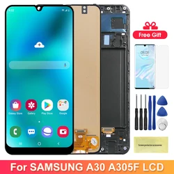 A30 SM-A305F/DS A305GT/DS Display Screen With Frame for Samsung Gaxlay A30 Lcd Display Touch Screen Digitizer Replacement