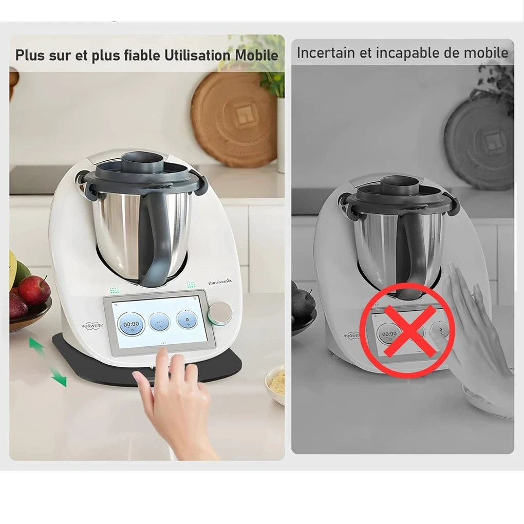 Thermomix TM5 TM6 علبة محضر الطعام الخشبية المطبخ كونترتوب ماكينة القهوة قاعدة منزلقة مقاومة للاهتراء الشريحة الشفافة #6