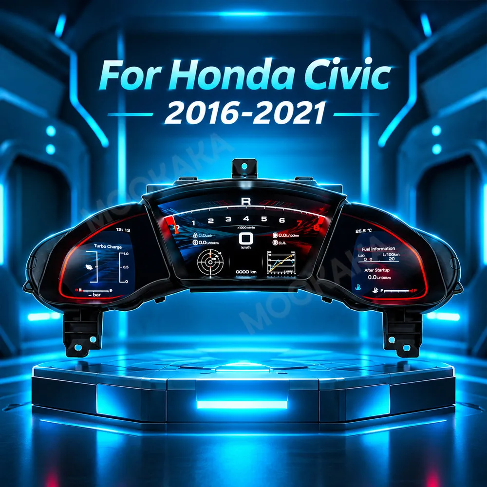 Digital Dashboard For Honda Civic 10th Gen 2016~2021 Car Cluster LCD Speed Meter Virtual Cockpit Digital Instrument Panel