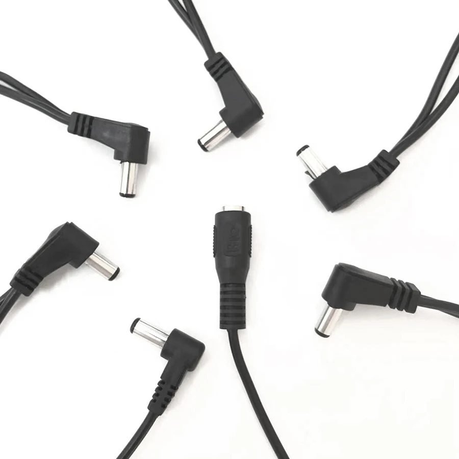 Daisy Chain 3/6/8 Ways Power Cord Supply Splitter Cable for Guitar Effects Pedal Accessories Topology Plug ฯ5.5mm*2.1mm