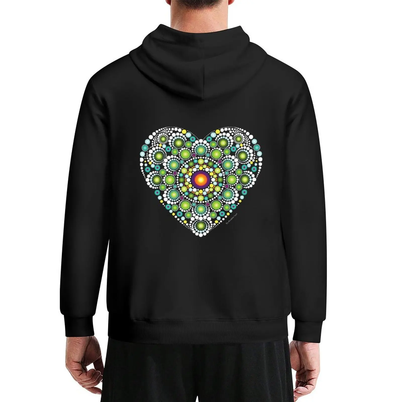 

Love heart Mandala Hoodie men's clothes autumn new products fashion men blouse hoodies for men high quality