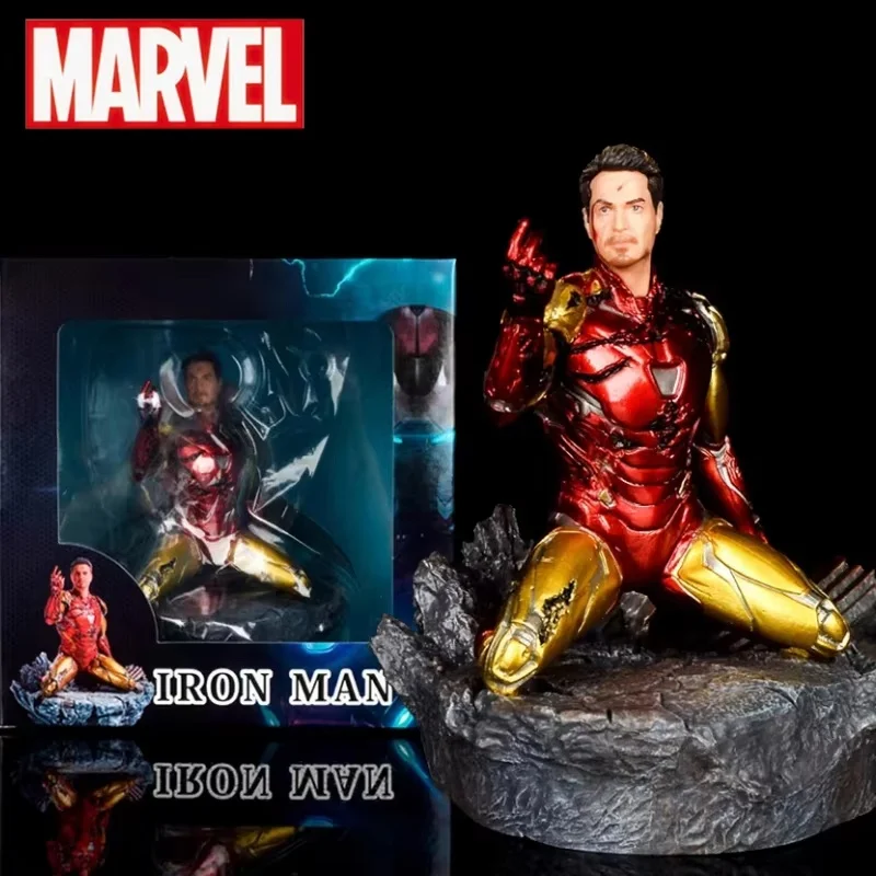 

Marvel The Avengers 16cm Kneeling Iron Man Finger Snap The Fingers War-damaged Mk85 Figure Model Toy Ornament Action Doll Gift