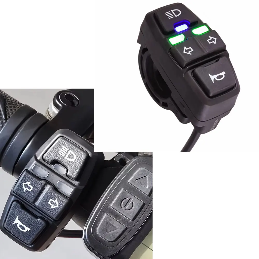 Electric Bicycle Parts Turn Signal Light Lamp Horn Switch 8-way For Bike E-Scooter Motorcycle Handlebar Controller Button Switch image 5