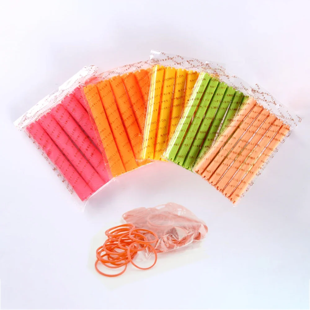 18pcs/set Extra Long Hair Rollers with Rubber Bands Cold Perm Rods Hair Root Curler Bars Clip Curling Hairdressing Supplies 1546