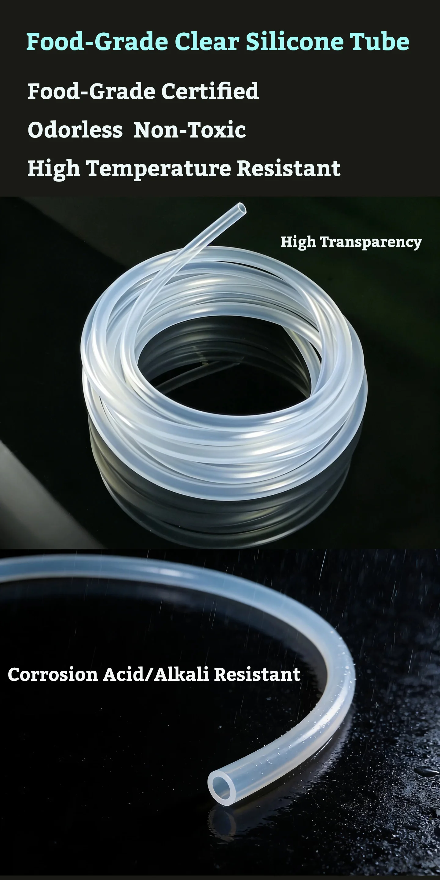 1/5 Meter Silikonschlauch in Lebensmittelqualität, 2–21 mm, klarer transparenter Silikonschlauch, flexibler Gummischlauch, hitzebeständiges Trinkwasserrohr – Detail 3