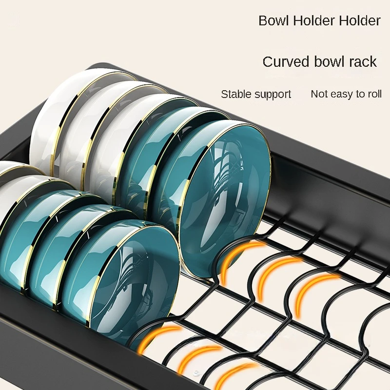 2024 Kitchen Sink Storage Rack Countertop Dish Storage Rack Multi-functional Dishwashing Rack on The Sink Drain