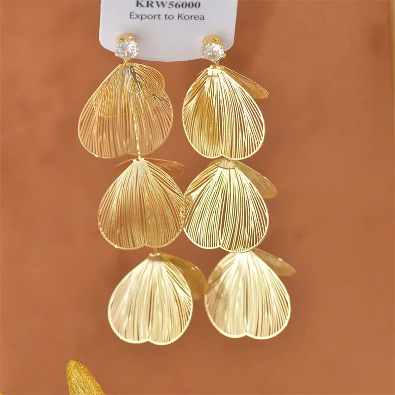 Tassel Butterfly Wings Crystal earrings for Women Korean Fashion Exaggerated Long Pending Earrings Wedding Jewelry Gifts