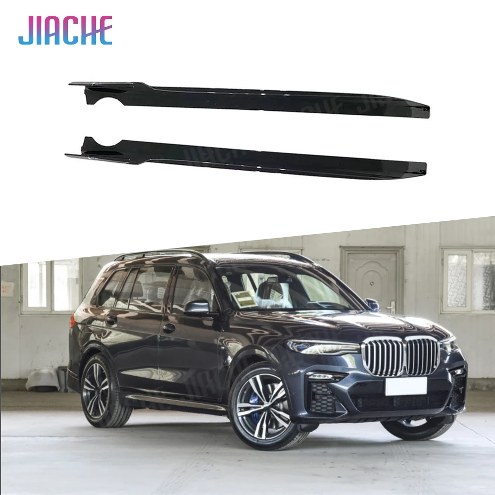 JIACHE Gloss Black Side Bumper Skirts Splitters Spoiler For BMW X7 G07 M Sport 2019-2021 Car Body Kits ABS Carbon Fiber