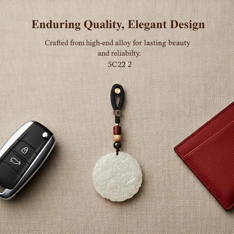 Dragon Phoenix Auspicious Car Keychain Pendant Exquisite Necklace For Men And Women Bag Ornaments