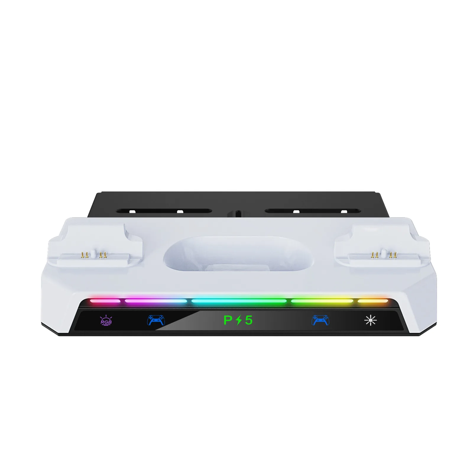 PS5 Slim Wall Mount Stand with Controller Charger Dock Headphone Hanger RGB Light for PlayStation 5 Console view 4