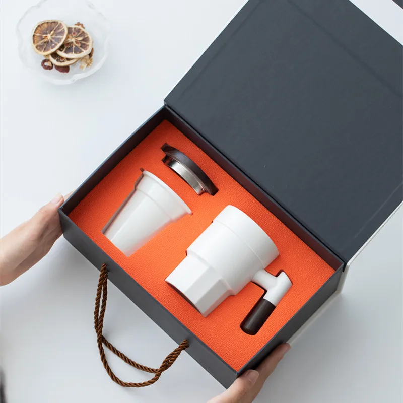 mug with lid, teacup, tea separation, office girls ceramic cup, high value, cute creative gift