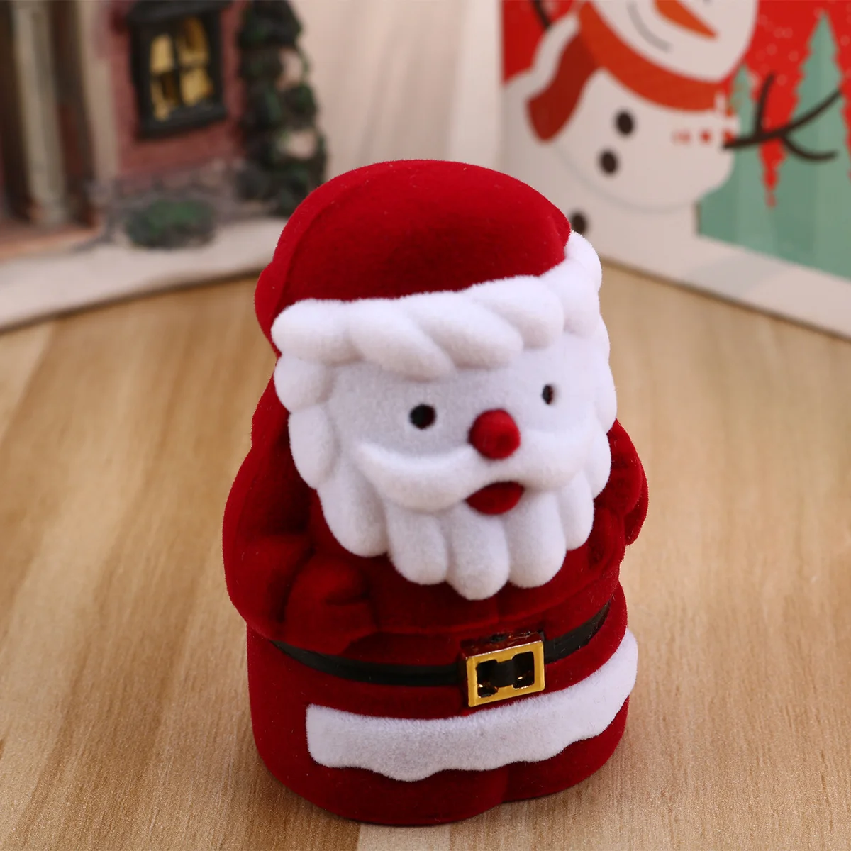 

Коробка для хранения Санта-Клауса, шикарный дизайн в форме Санта-Клауса, компактный подарочный футляр для ювелирных изделий для колец, серег, ожерелья, рождественской свадьбы