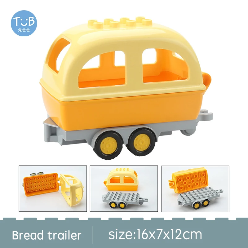 Große Größe Bausteine Sportwagen Bus Jeep LKW Zubehör Bricks Kompatibel mit Duplos Kinder DIY Teile Kinder Spielzeug Geschenk – Detail 2