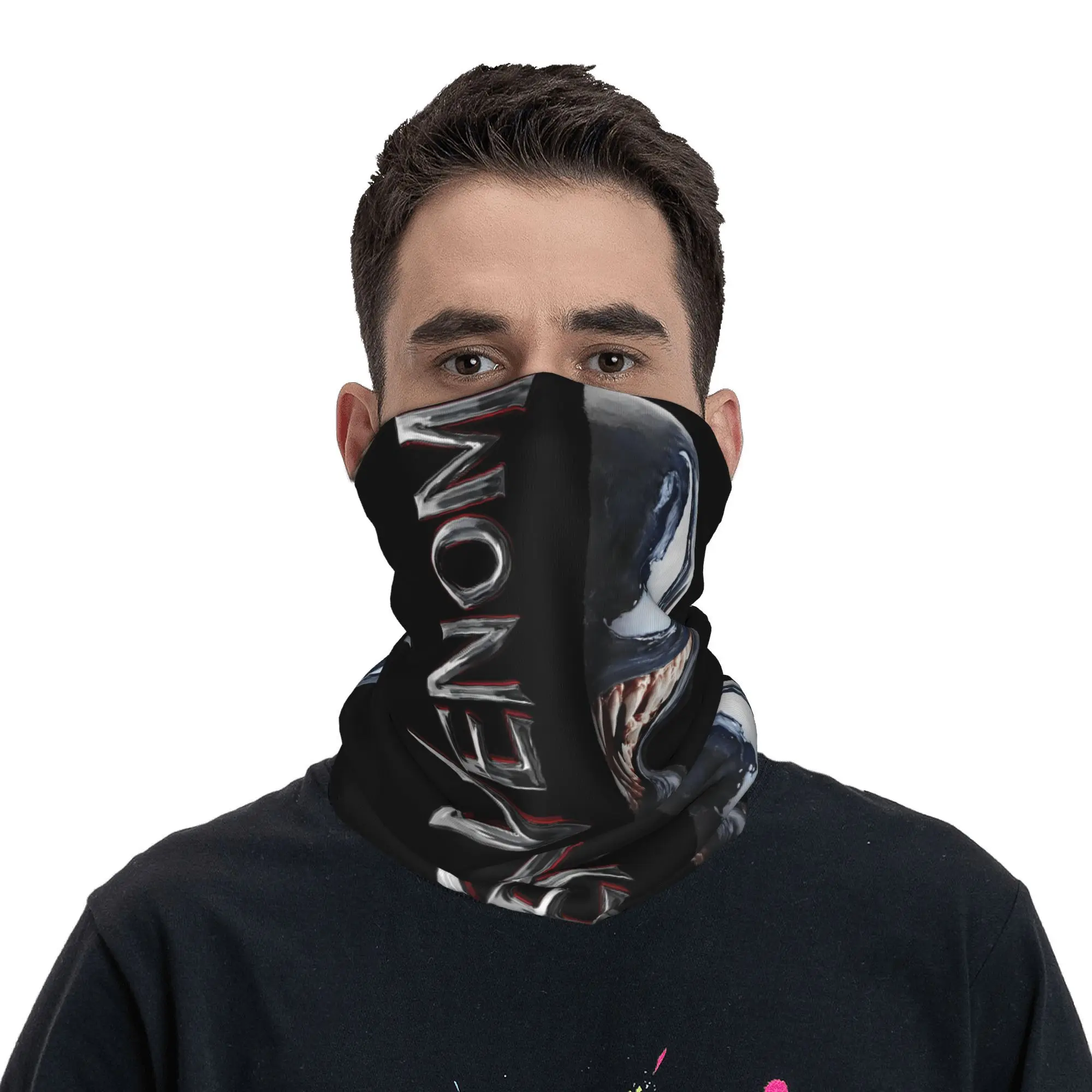 Venom แยกลงกลาง Grin ผ้าพันคอคอปกพิมพ์หน้ากากผ้าพันคอ Multi-use Balaclava วิ่ง Unisex ผู้ใหญ่ Breathable