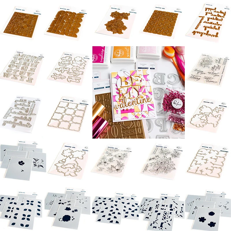 

Delicate Flower Letters and Various Figures Metal Cutting Dies Stamps Stencil Hot Foil For 2022 Scrapbook Diary Decoration
