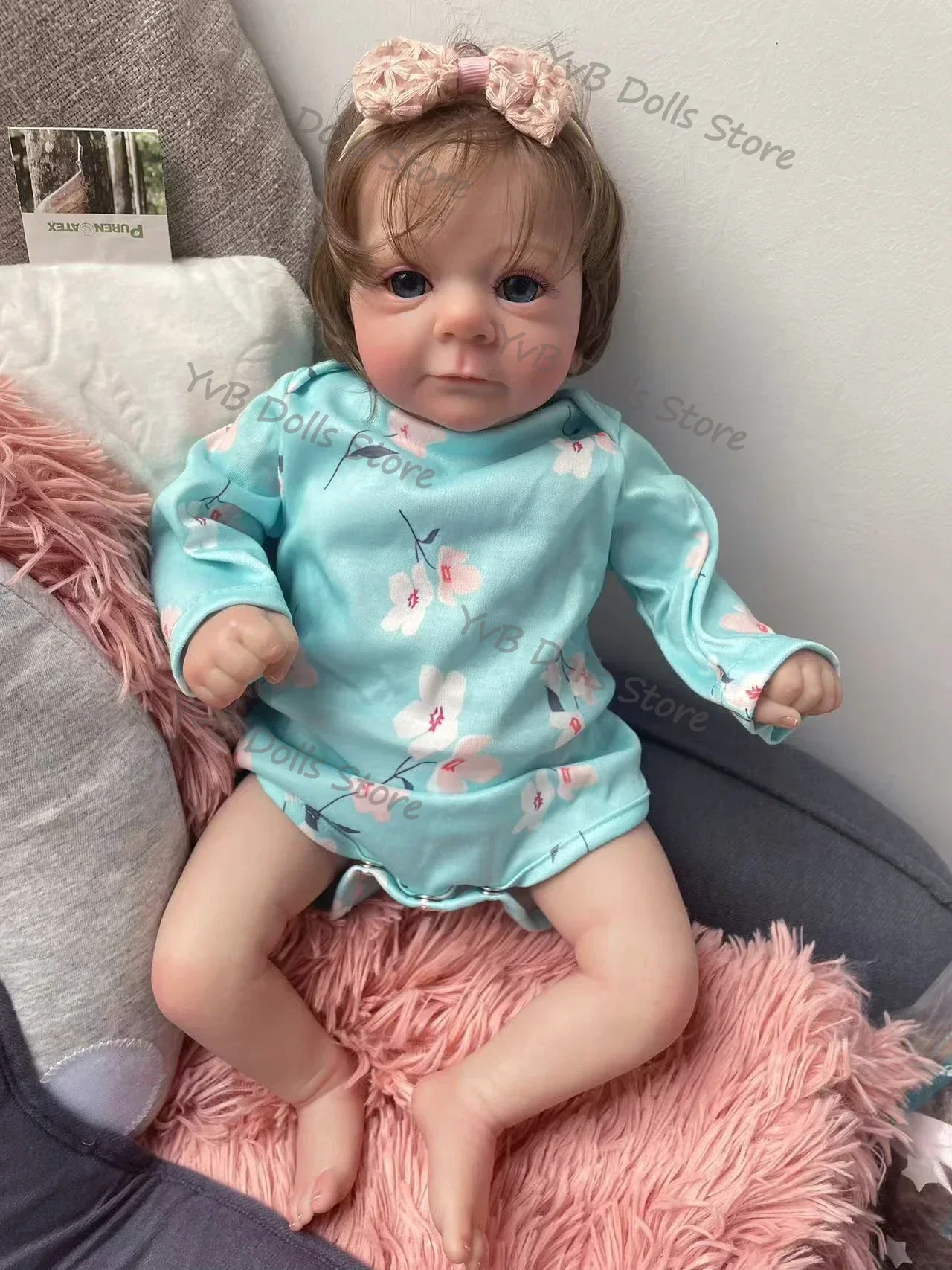 18'' Felicia al geschilderd afgewerkte herboren babypop hetzelfde als afbeelding levensecht zacht aanvoelend handwortelhaar zichtbare aderen