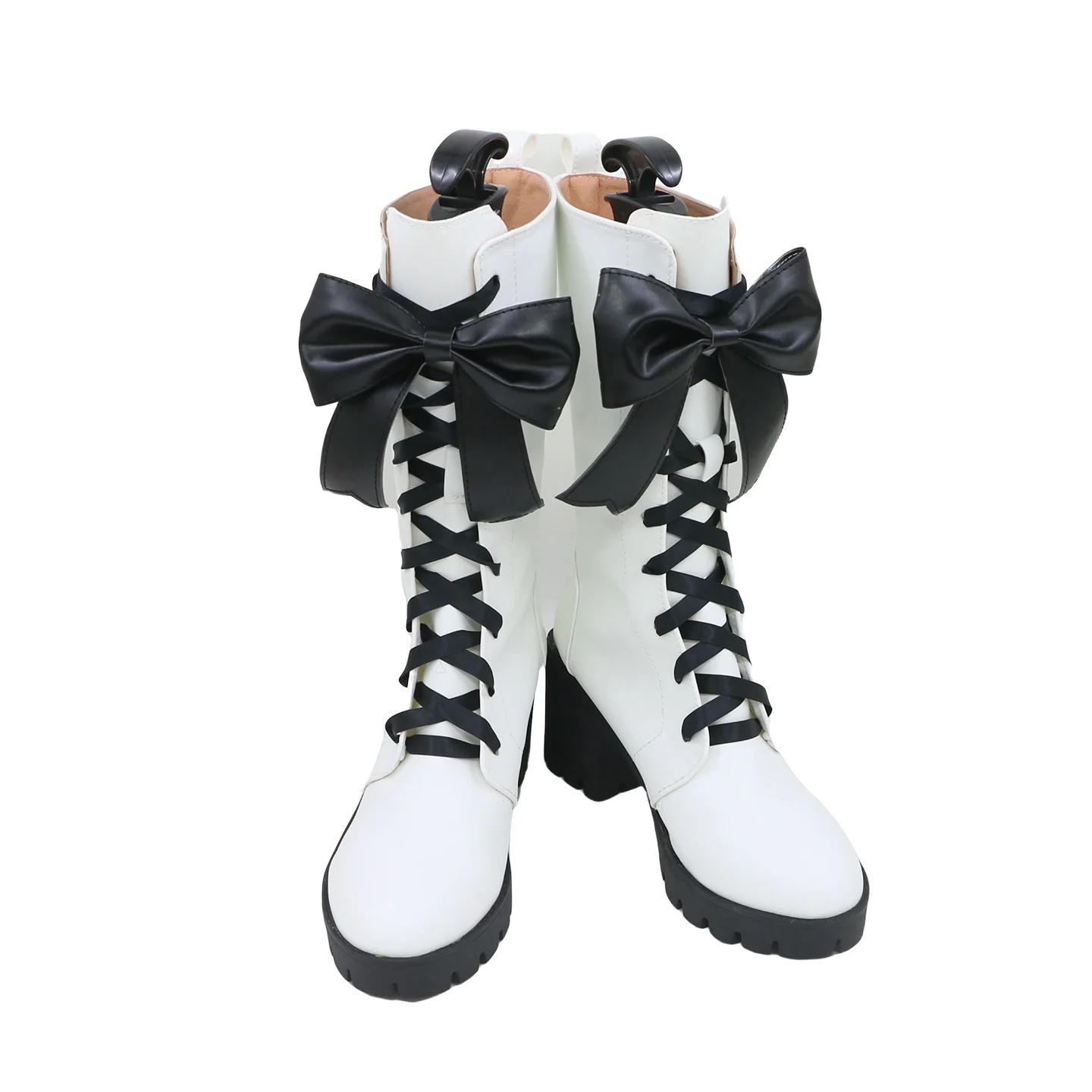 Black Butler Buch des Zirkus Ciel Phantomhive Cosplay Schuhe Stiefel Anime Halloween Party Cosplay Weiße Pu-Lederstiefel