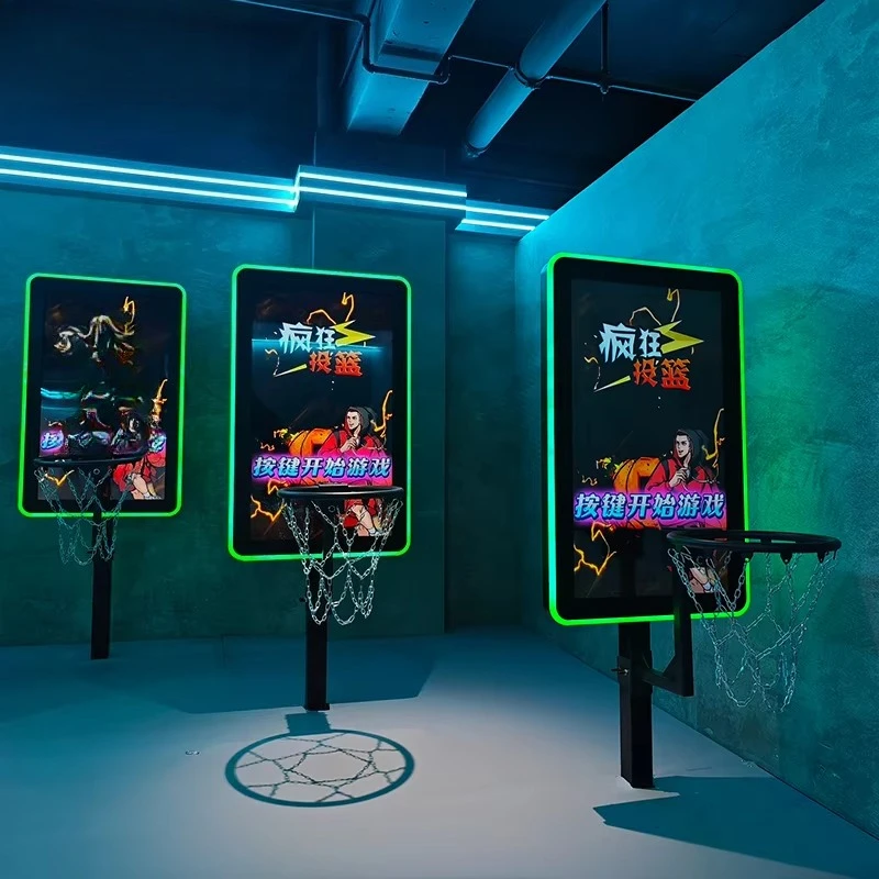 BLEE Factory Price Interactive HD Screen Basketball Game Arcade AR Basketball Hoop Shooting Game Equipment