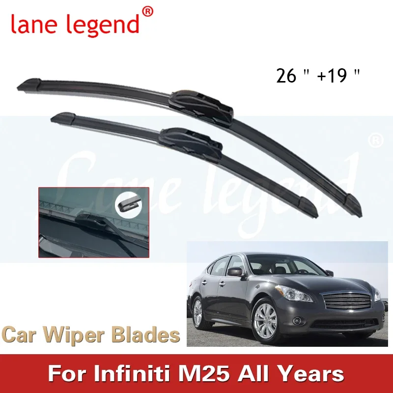 

For INFINITI M25 All Years- 26"+19" Car Accessories Front Windscreen Wiper Blade Brushes Wipers U Type J Hooks