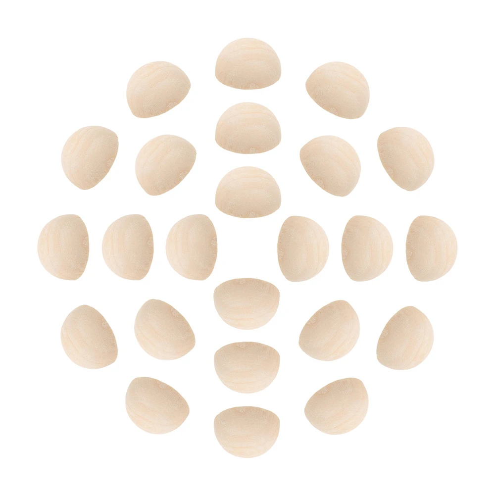 

100pcs Natural Wooden Half Balls Unfinished Craft Beads Diy Jewelry Decoration Bracelet Necklace Supplies Half