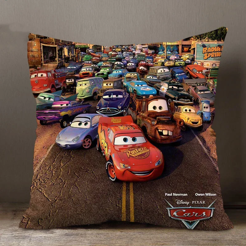 Disney Decorative Pillowcase Cushion Cover Car Lightning McQueen Sofia Princess Pillow Case Cartoon Gift 40x40cm 45x45cm