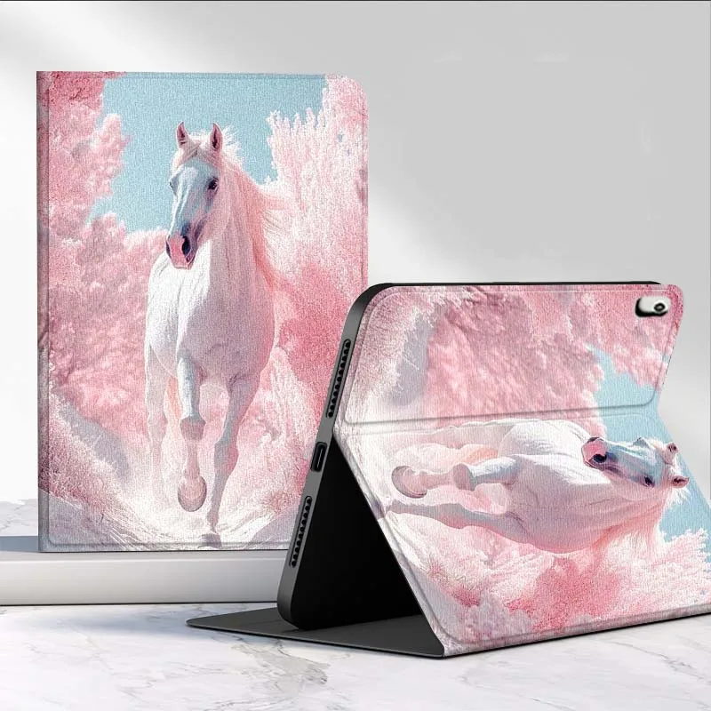Pink Horse Pattern For Huawei MediaPad MatePad Pro Air 12 X T5 T10S M6 M5 C5e SE 11 11.5 10.4 Inch Tablet Case