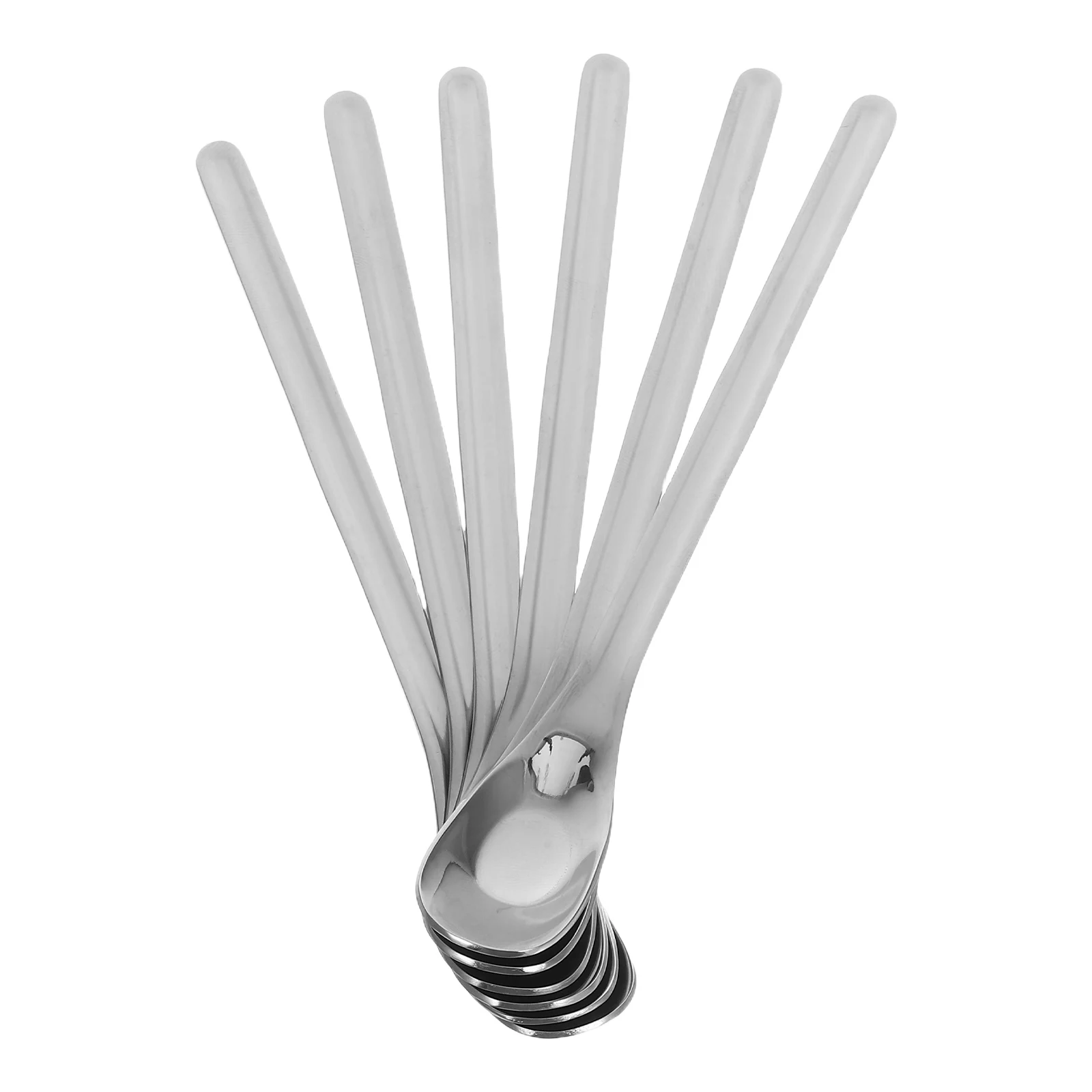 

6pcs Long-handled Stainless Steel Honey Spoons Condiment Espresso Teaspoons Mini Silver 13 5cm Easy Honey Spoons Clean