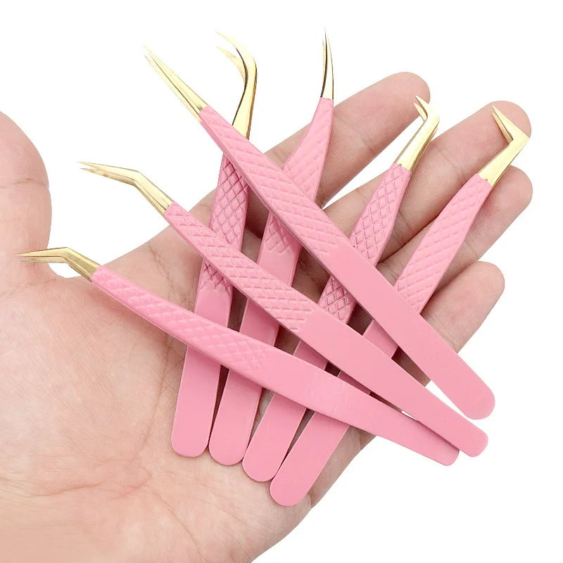 1Pc まつげピンセットステンレス鋼帯電防止非磁性プロフェッショナルピンセット 3D まつげエクステンションピンセットメイクアップツール