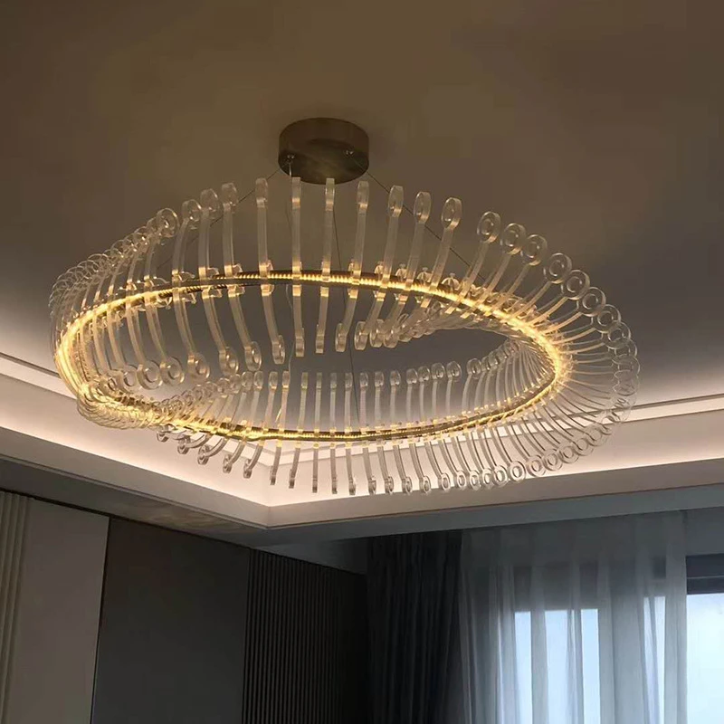 

Modern Design Golden Round Ceiling Chandeliers For Bedroom Dining Art Gallery Lamp Indoor Led Hanging Light Fixture Luminaire