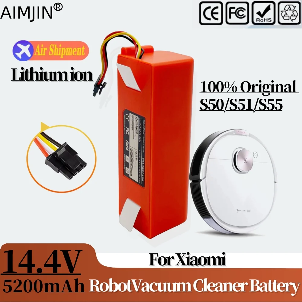 

100% Brand New 14.4V 5200mAh Original Lithium Battery. Suitable for Xiaomi Floor Mopping Robot 2.2 Pro/MJST1S/MJSTS1