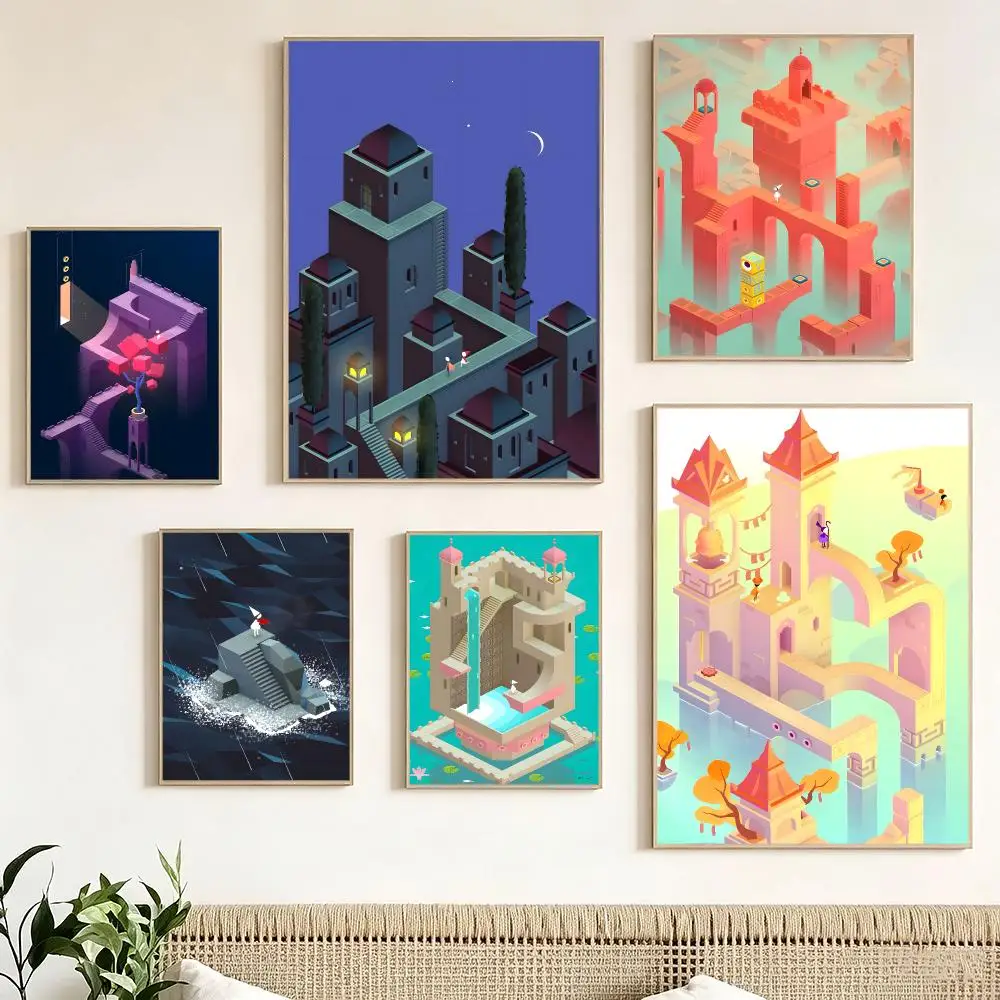Video Game Art M-Monument Valley Poster Pegatina artistica HD autoadhesiva impermeable para salon dormitorio