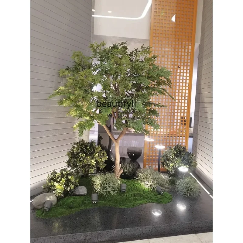 A85 Artificial Green Maple Acer Palmatum Hotel Shopping Window Green Plant Landscape Landscape