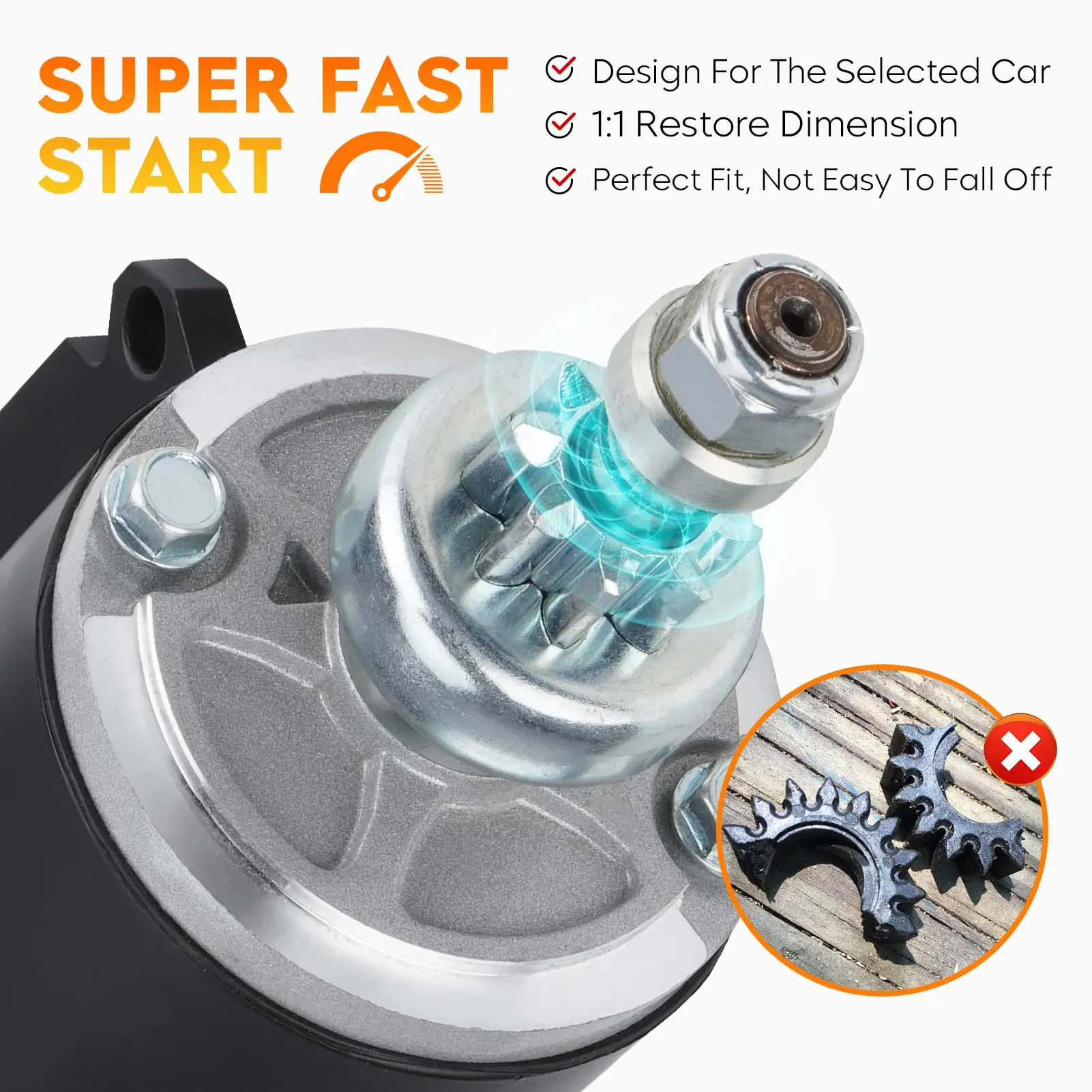Starter Fit for Evinrude Johnson OMC Engine 150-235 Hp Outboard E150 E155 E175 E185 E200, Replace for 778992 41021006 387094