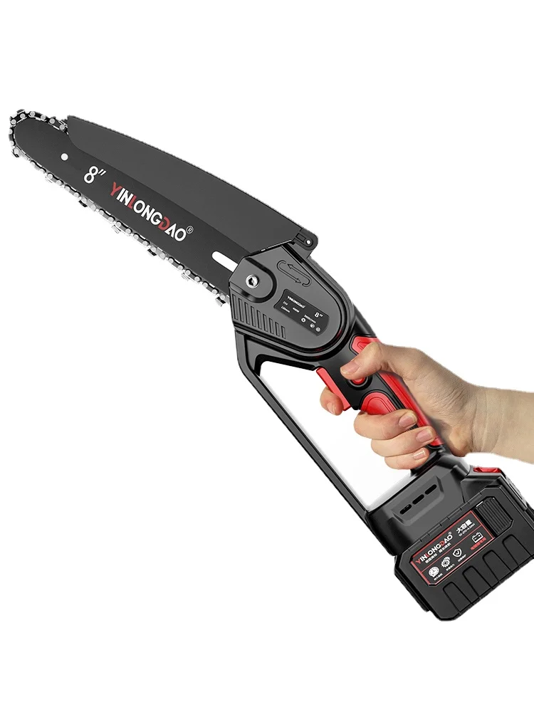 TLL Small Handheld Rechargeable 6-Inch Lithium Battery Chainsaw 8-Inch Wood Cutting Saw Tree Artifact